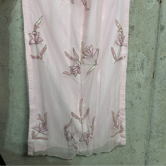 Vintage Sean collection, baby doll, pink rhinestone spaghetti strap prom dress - Picture 14 of 14